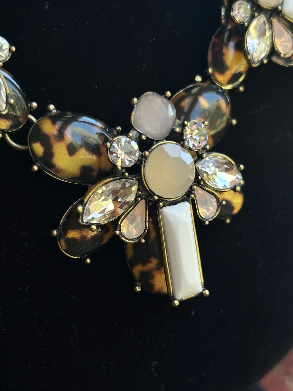 Retired Park Lane Penelope Crystal & Tortoise Shell Pendant Necklace